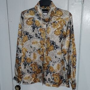 Notations Floral Blouse - Yellow and Black